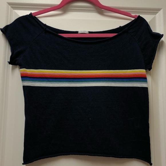 Brandy Melville Tops - Rainbow striped crop